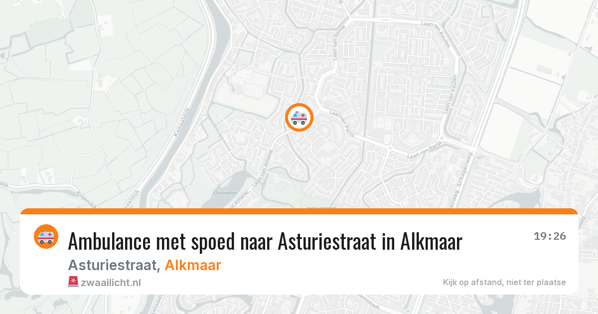 Ambulance met spoed naar Asturiestraat in Alkmaar — 21 mrt 2026