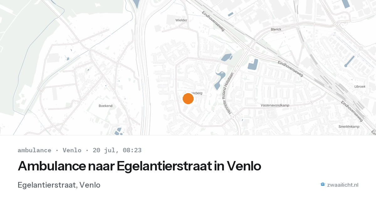 Ambulance naar Egelantierstraat in Venlo — 20 jul 2026