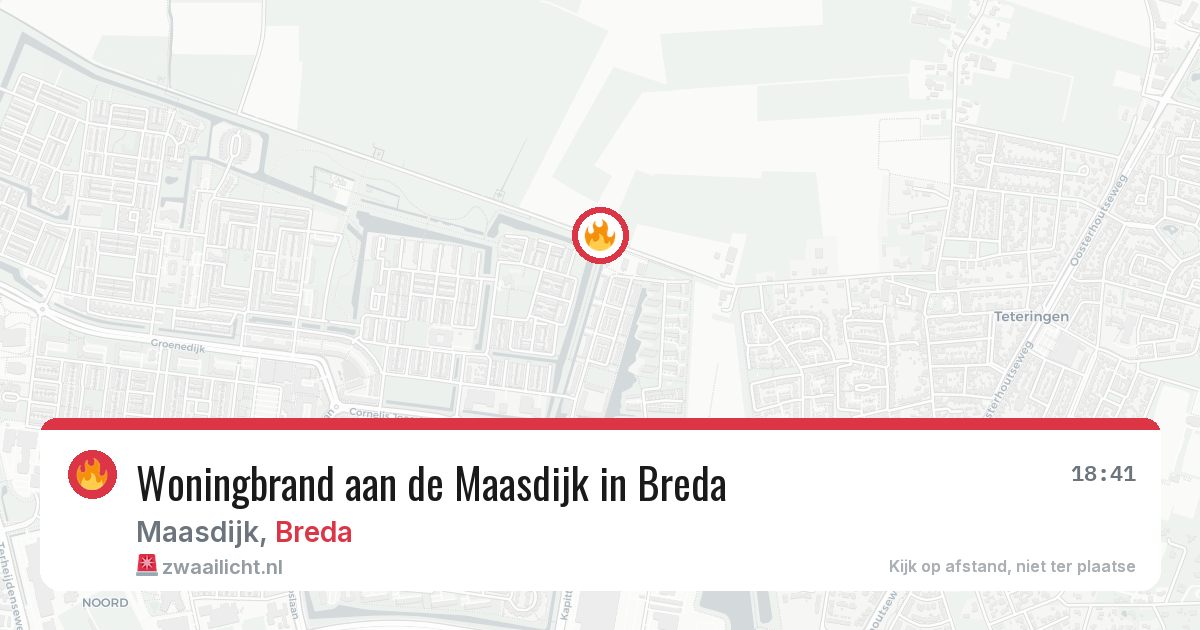 Woningbrand aan de Maasdijk in Breda — 26 jun 2026