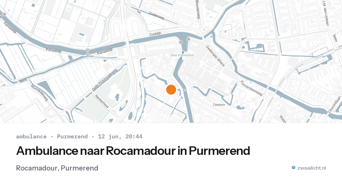 Ambulance naar Rocamadour in Purmerend — 12 jun 2026