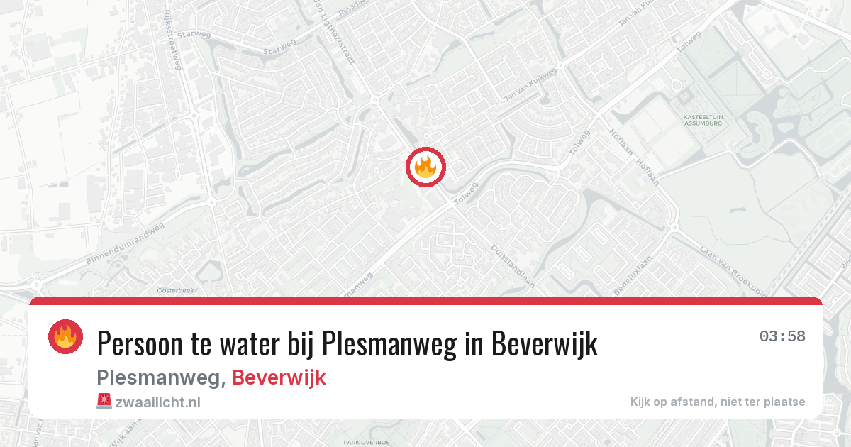 Persoon te water bij Plesmanweg in Beverwijk — 14 mrt 2026