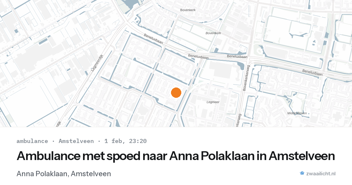 Ambulance met spoed naar Anna Polaklaan in Amstelveen — 1 feb 2026