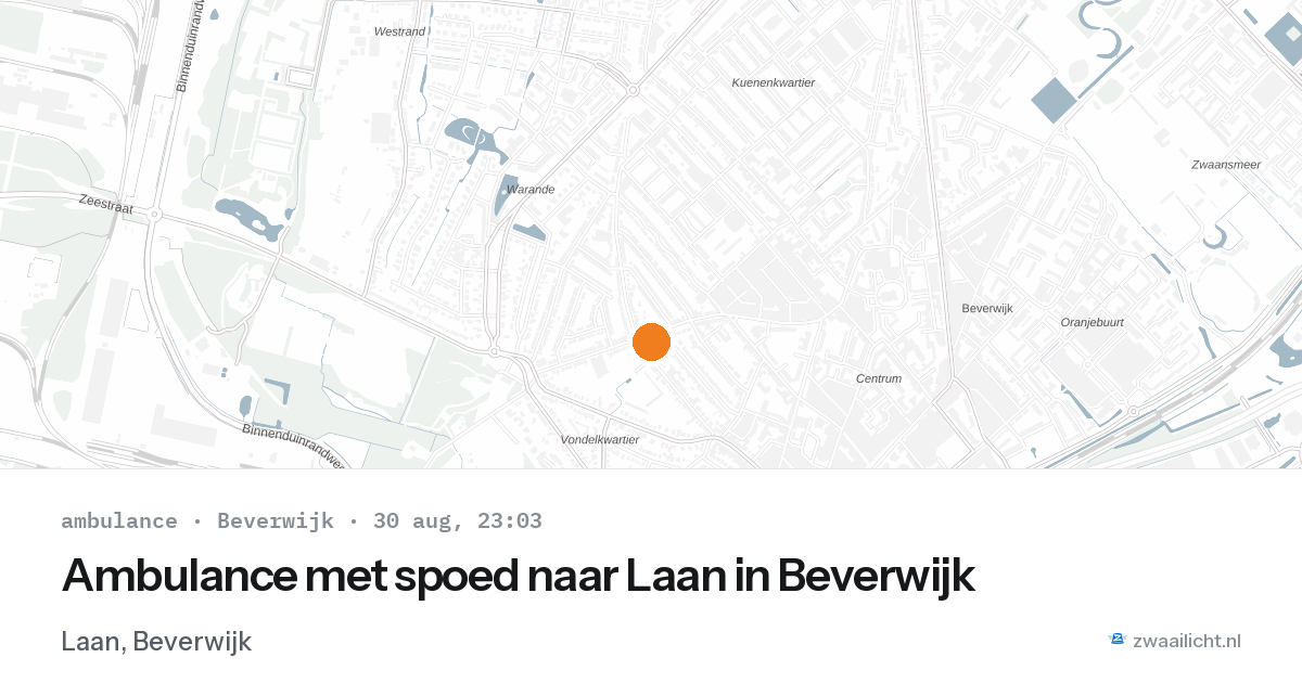 Ambulance met spoed naar Laan in Beverwijk — 30 aug 2026