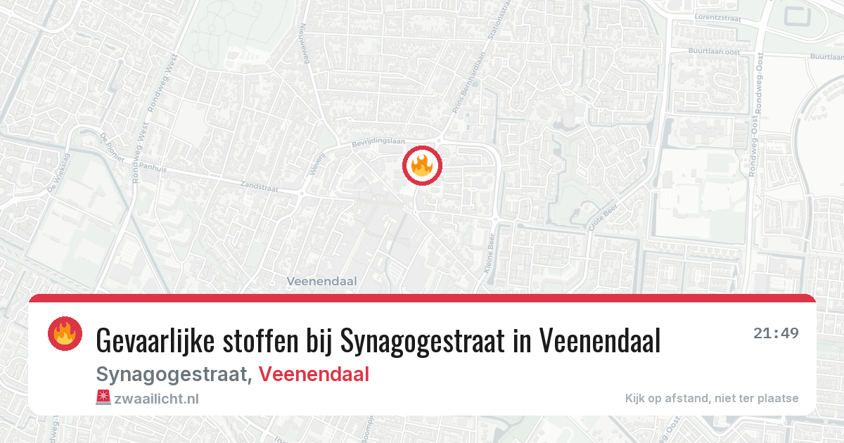 Gevaarlijke stoffen bij Synagogestraat in Veenendaal — 19 mei 2026