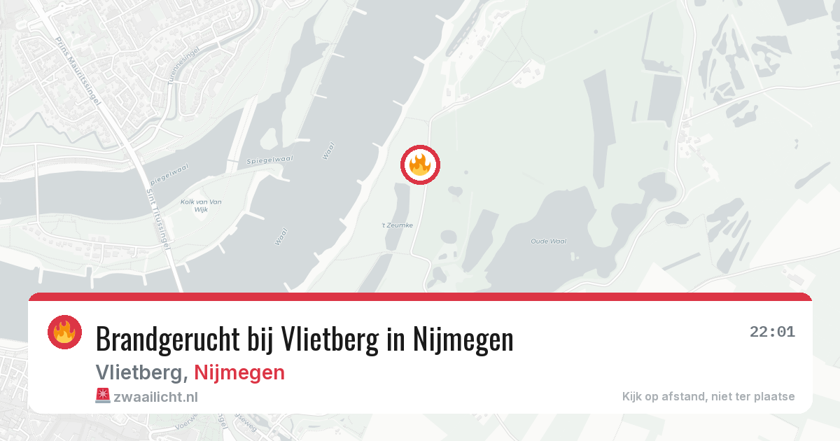Brandgerucht bij Vlietberg in Nijmegen — 12 aug 2026