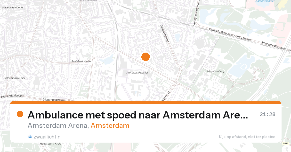 Ambulance met spoed naar Amsterdam Arena in Amsterdam — 27 aug 2026