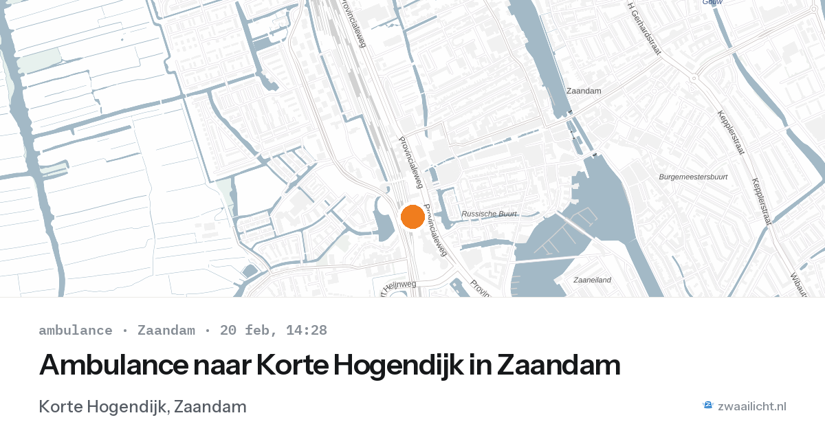 Ambulance naar Korte Hogendijk in Zaandam — 20 feb 2026