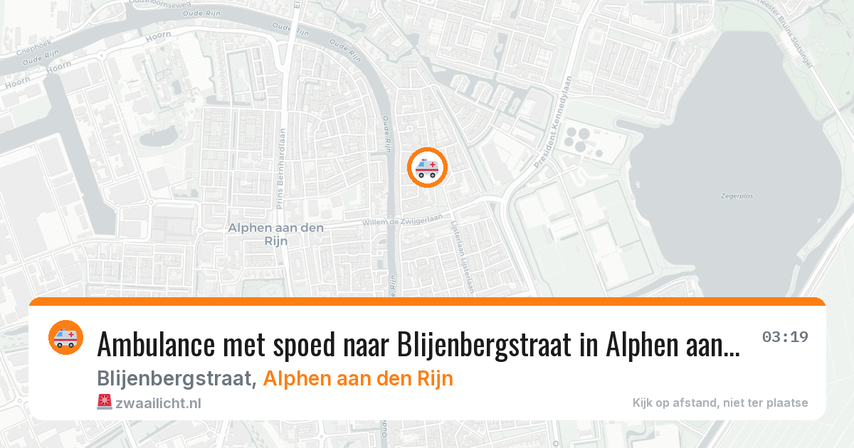 Ambulance met spoed naar Blijenbergstraat in Alphen aan den Rijn — 1 aug 2026