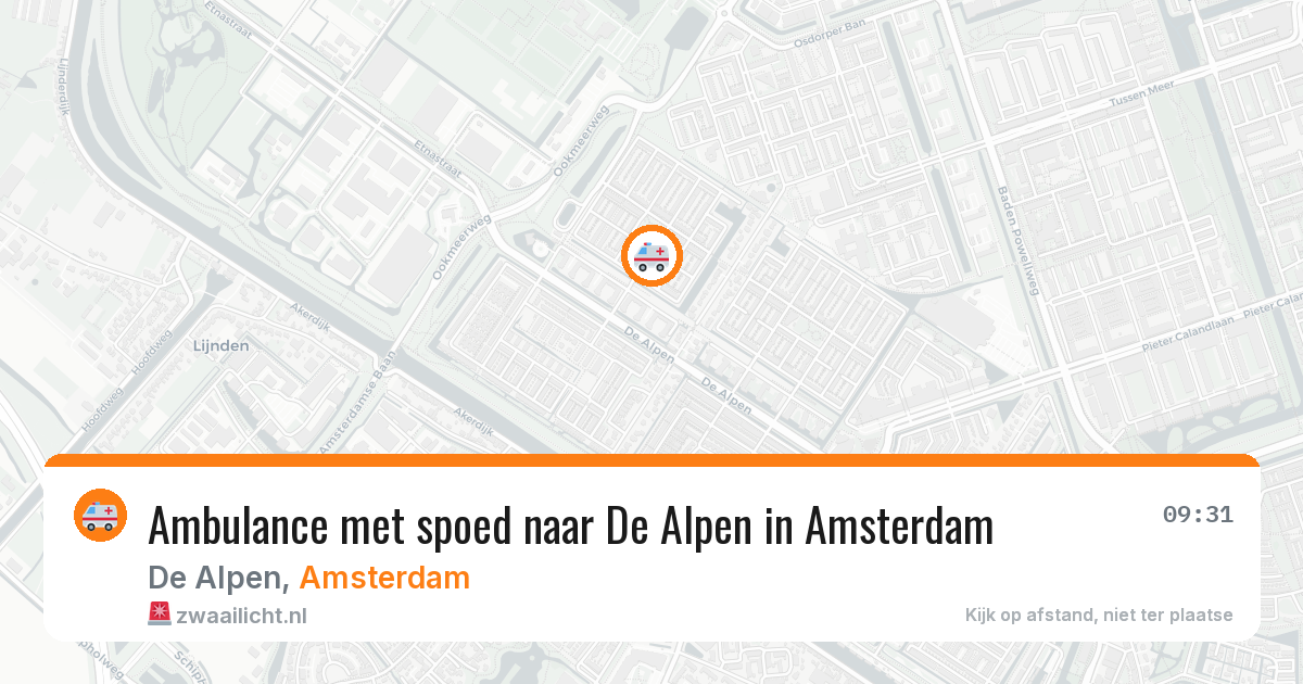 Ambulance met spoed naar De Alpen in Amsterdam — 13 aug 2026