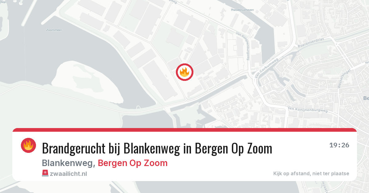 Brandgerucht bij Blankenweg in Bergen Op Zoom — 25 mrt 2026