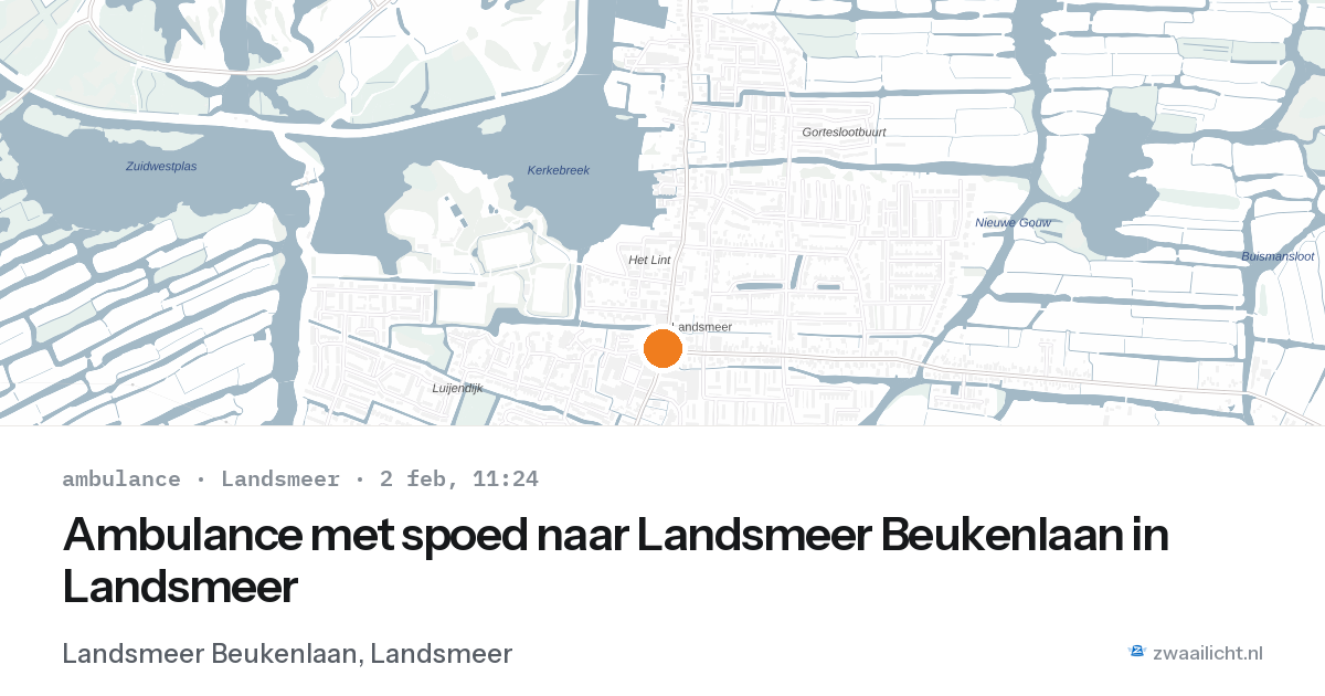 Ambulance met spoed naar Landsmeer Beukenlaan in Landsmeer — 2 feb 2026