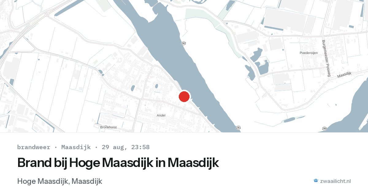 Brand bij Hoge Maasdijk in Maasdijk — 29 aug 2026