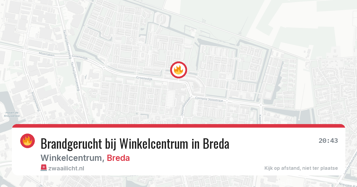 Brandgerucht bij Winkelcentrum in Breda — 30 jul 2026