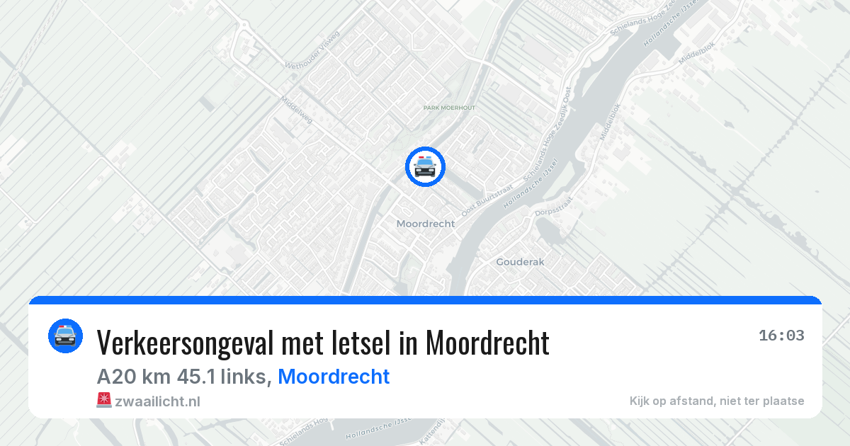 Verkeersongeval met letsel in Moordrecht — 29 jun 2026