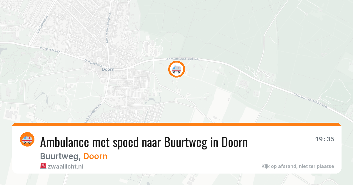 Ambulance met spoed naar Buurtweg in Doorn — 9 jul 2026