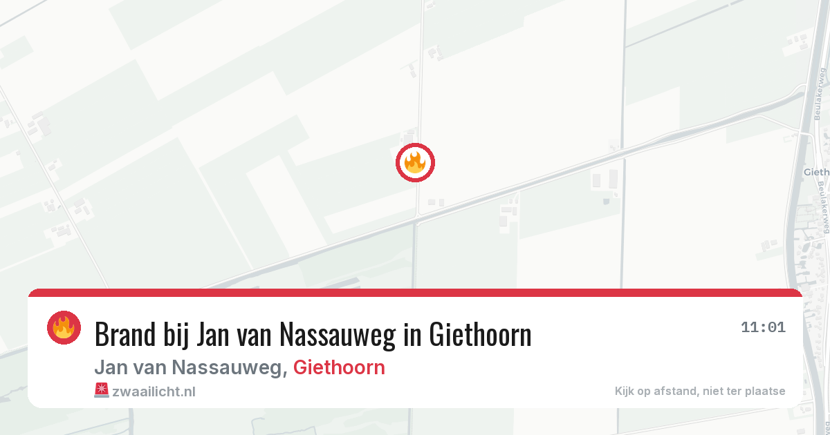 Brand bij Jan van Nassauweg in Giethoorn — 21 jun 2026