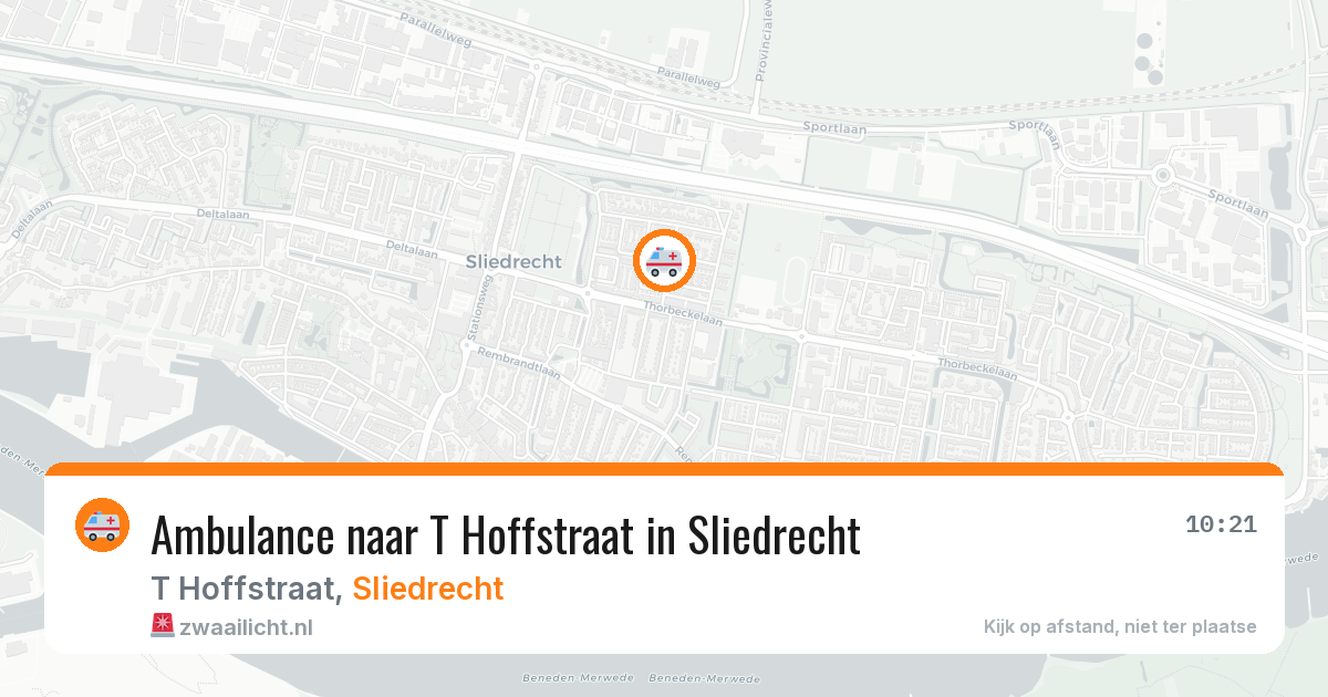 Ambulance naar T Hoffstraat in Sliedrecht — 9 aug 2026