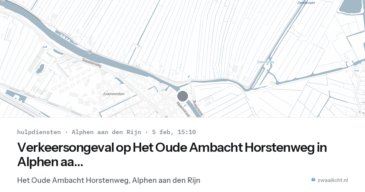 Verkeersongeval op Het Oude Ambacht Horstenweg in Alphen aan den Rijn — 5 feb 2026
