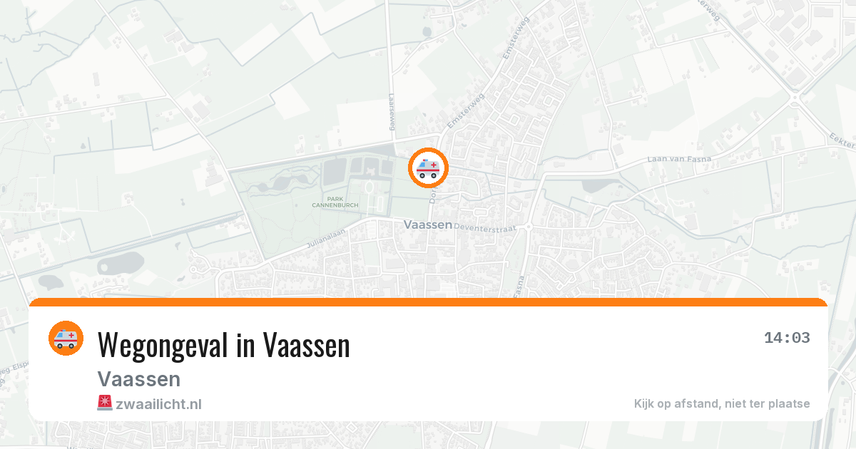 Wegongeval in Vaassen — 29 jul 2026