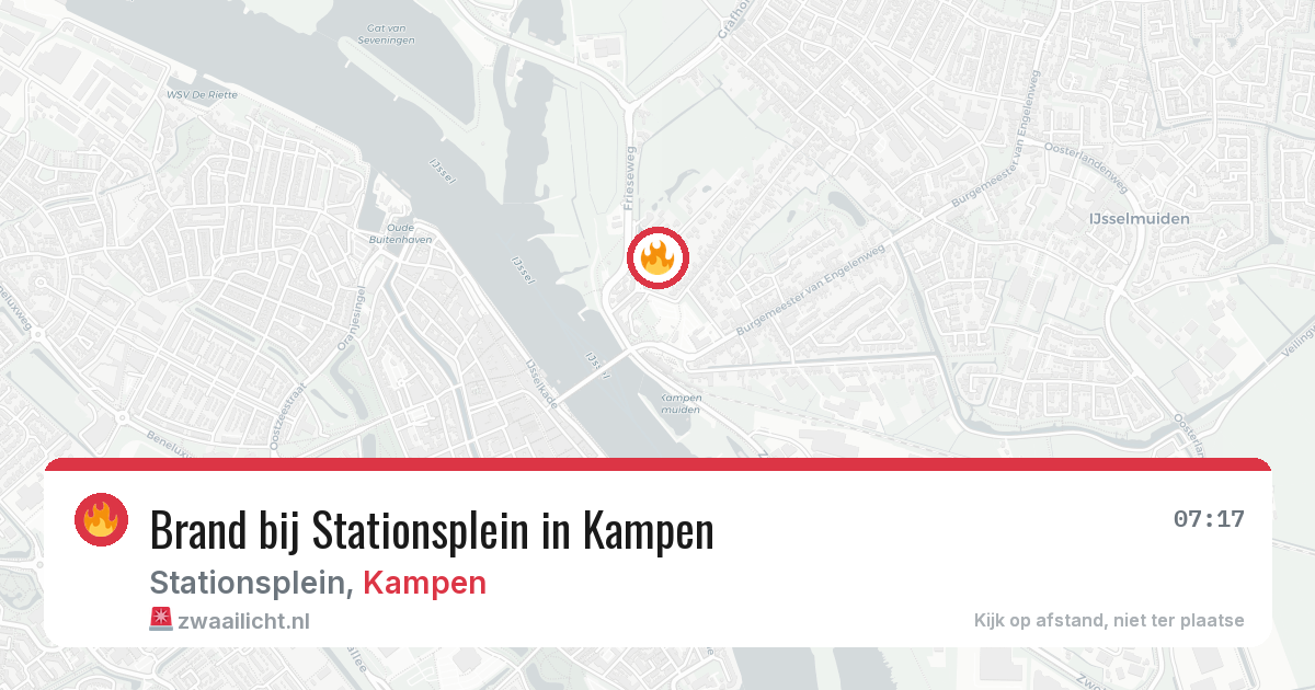 Brand bij Stationsplein in Kampen — 3 aug 2026