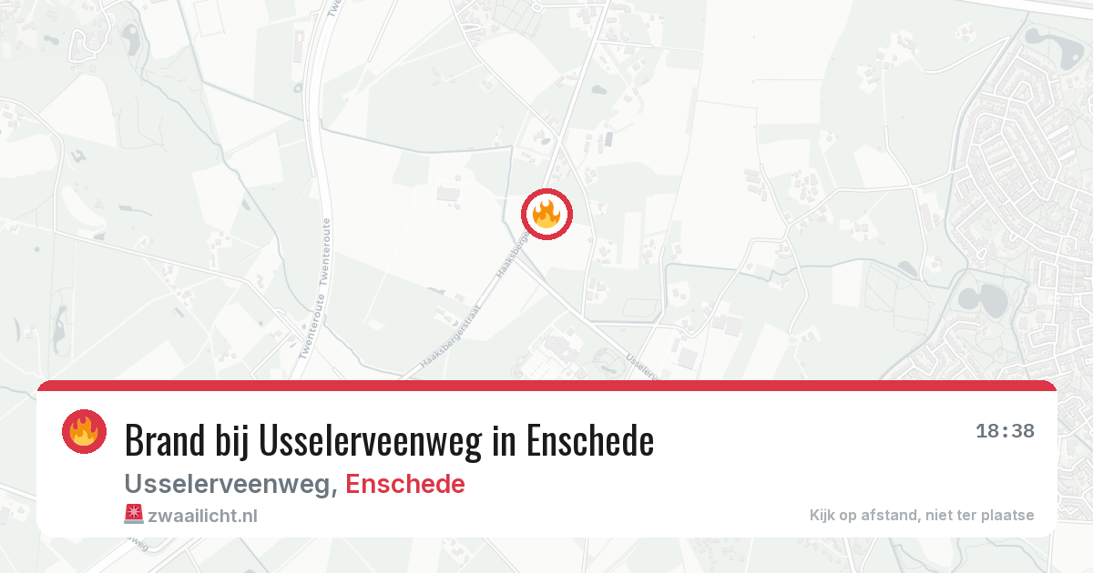 Brand bij Usselerveenweg in Enschede — 19 jan 2026
