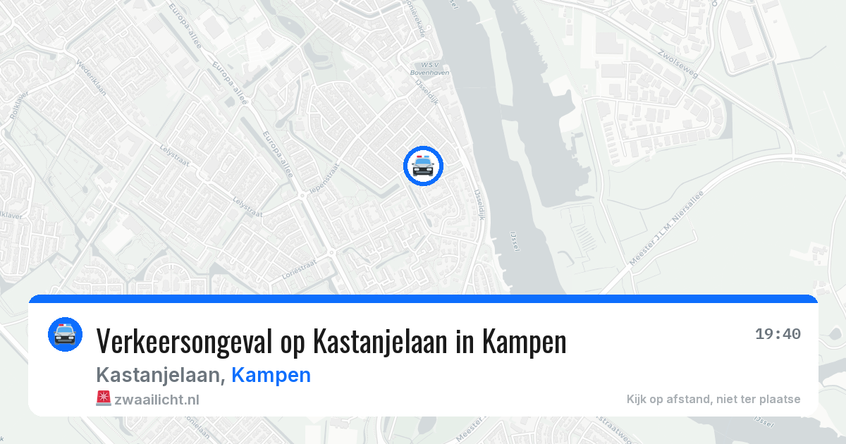 Verkeersongeval op Kastanjelaan in Kampen — 12 aug 2026