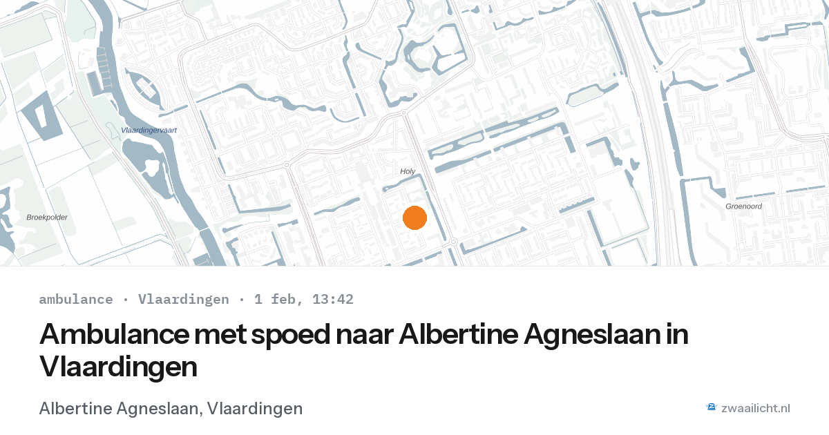 Ambulance met spoed naar Albertine Agneslaan in Vlaardingen — 1 feb 2026