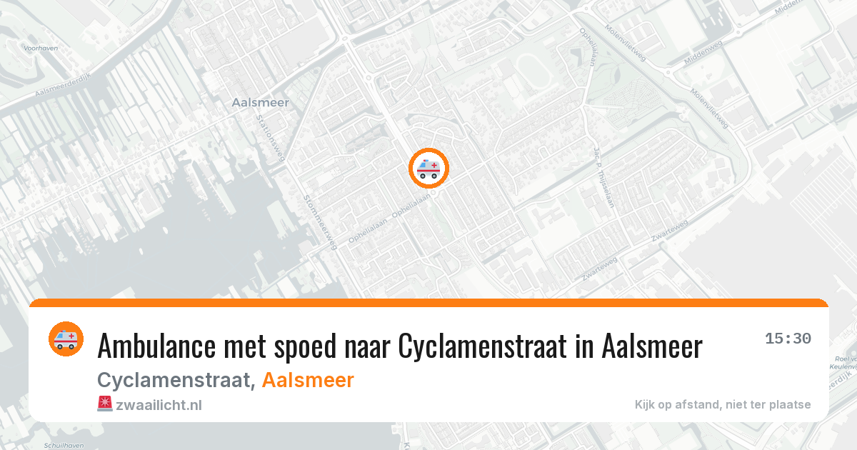 Ambulance met spoed naar Cyclamenstraat in Aalsmeer — 21 mei 2026