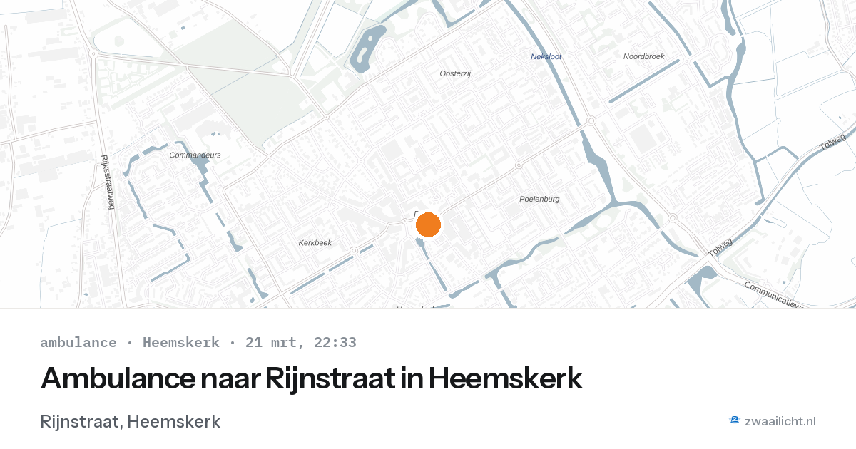 Ambulance naar Rijnstraat in Heemskerk — 21 mrt 2026
