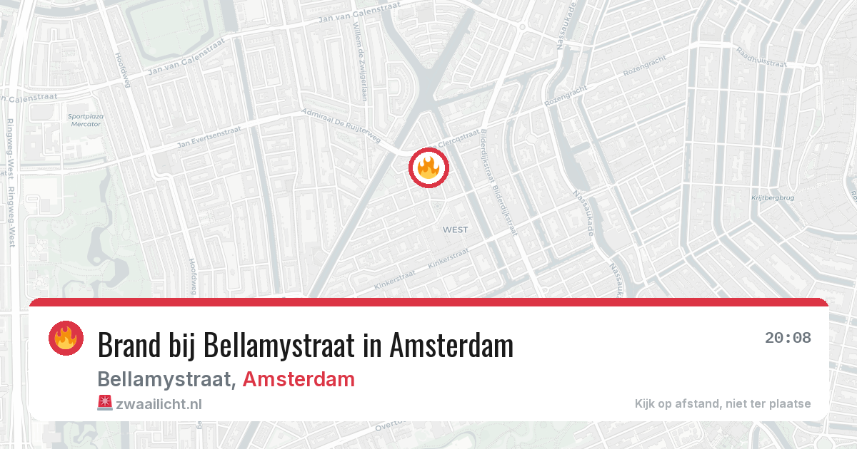 Brand bij Bellamystraat in Amsterdam — 17 mrt 2026