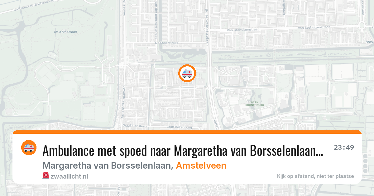 Ambulance met spoed naar Margaretha van Borsselenlaan in Amstelveen — 26 jun 2026