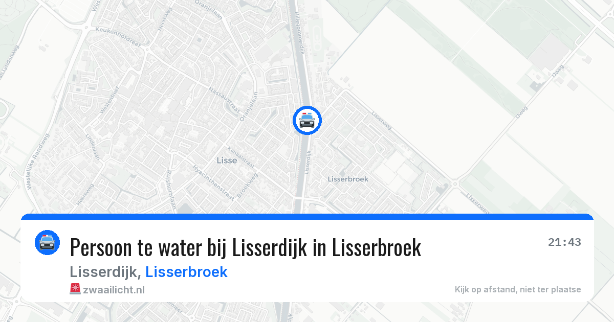 Persoon te water bij Lisserdijk in Lisserbroek — 9 apr 2026