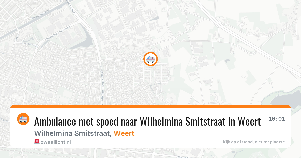 Ambulance met spoed naar Wilhelmina Smitstraat in Weert — 9 jun 2026