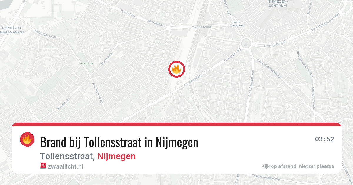 Brand bij Tollensstraat in Nijmegen — 13 jun 2026