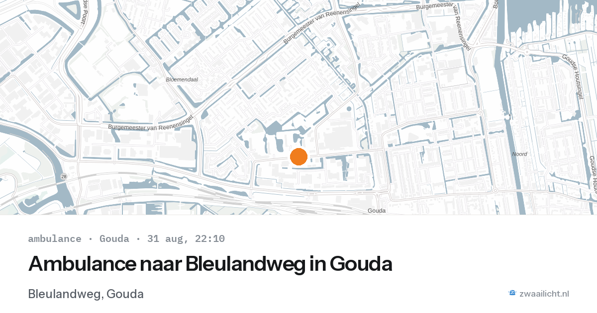 Ambulance naar Bleulandweg in Gouda — 31 aug 2026