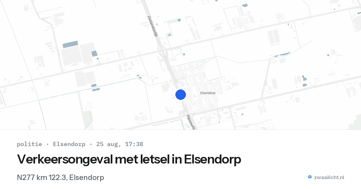 Verkeersongeval met letsel in Elsendorp — 25 aug 2026