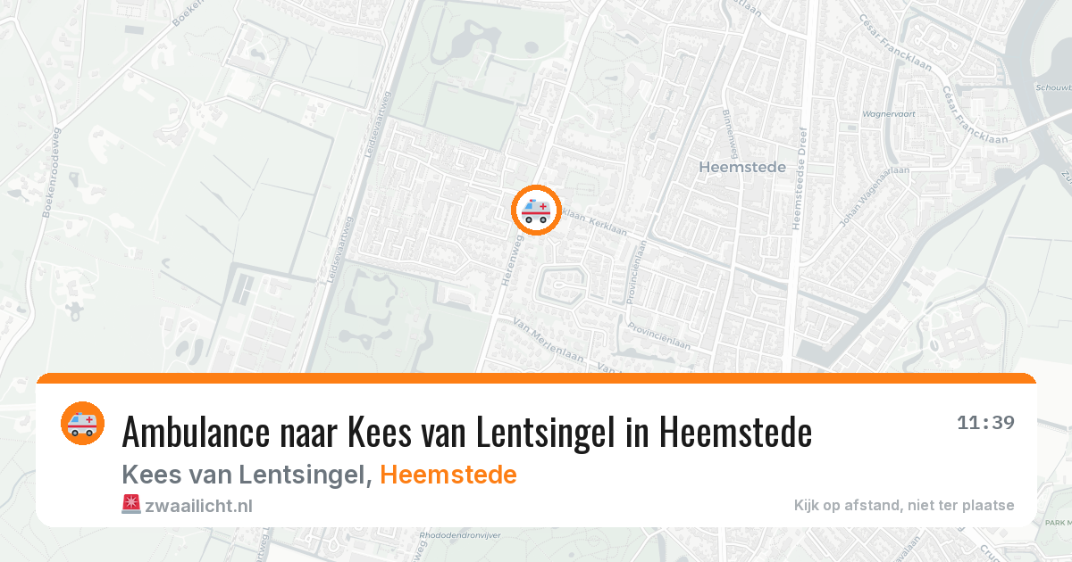 Ambulance naar Kees van Lentsingel in Heemstede — 26 mei 2026