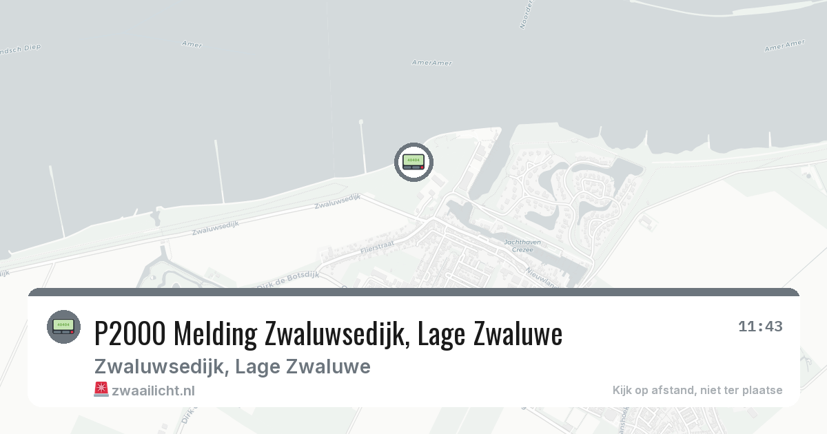 P2000 Melding Zwaluwsedijk, Lage Zwaluwe — 23 jul 2026