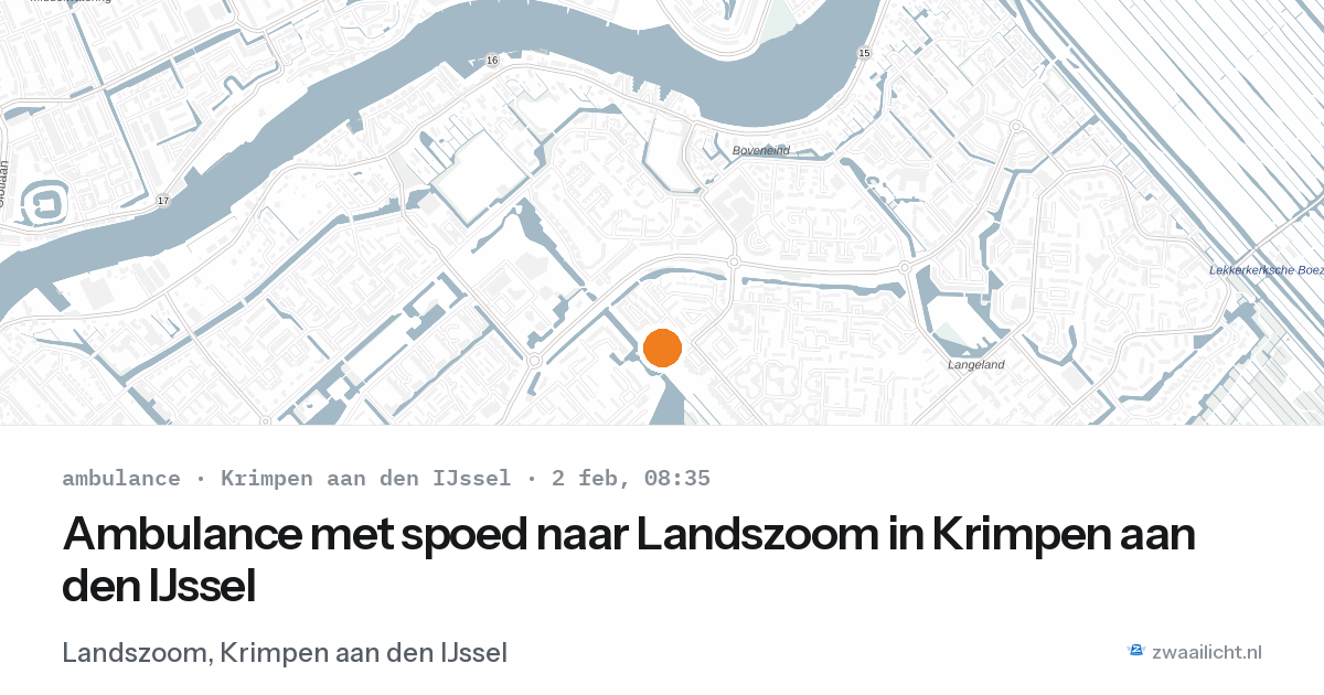 Ambulance met spoed naar Landszoom in Krimpen aan den IJssel — 2 feb 2026