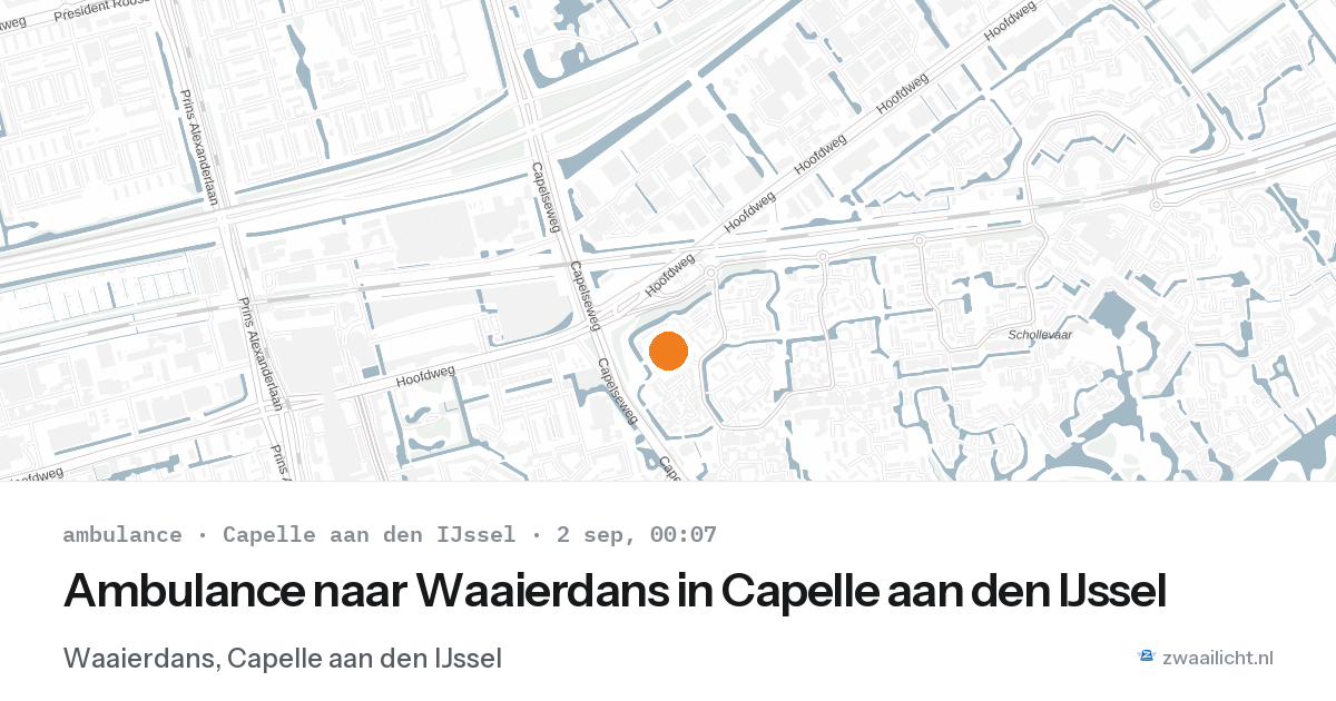 Ambulance naar Waaierdans in Capelle aan den IJssel — 1 sep 2026