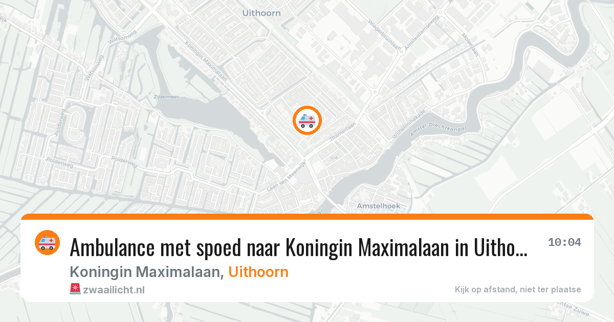 Ambulance met spoed naar Koningin Maximalaan in Uithoorn — 23 mrt 2026