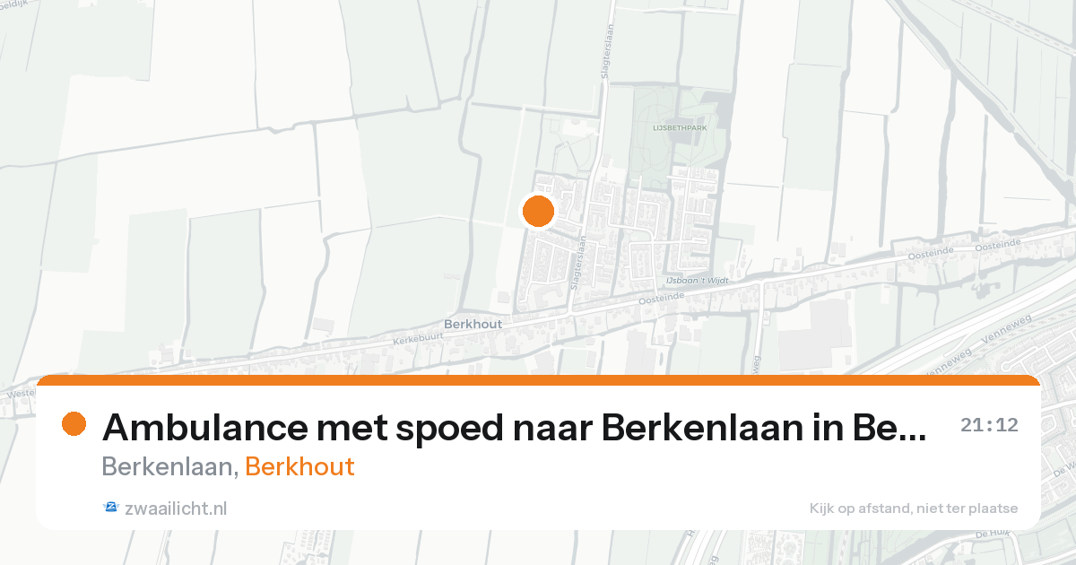 Ambulance met spoed naar Berkenlaan in Berkhout — 20 aug 2026