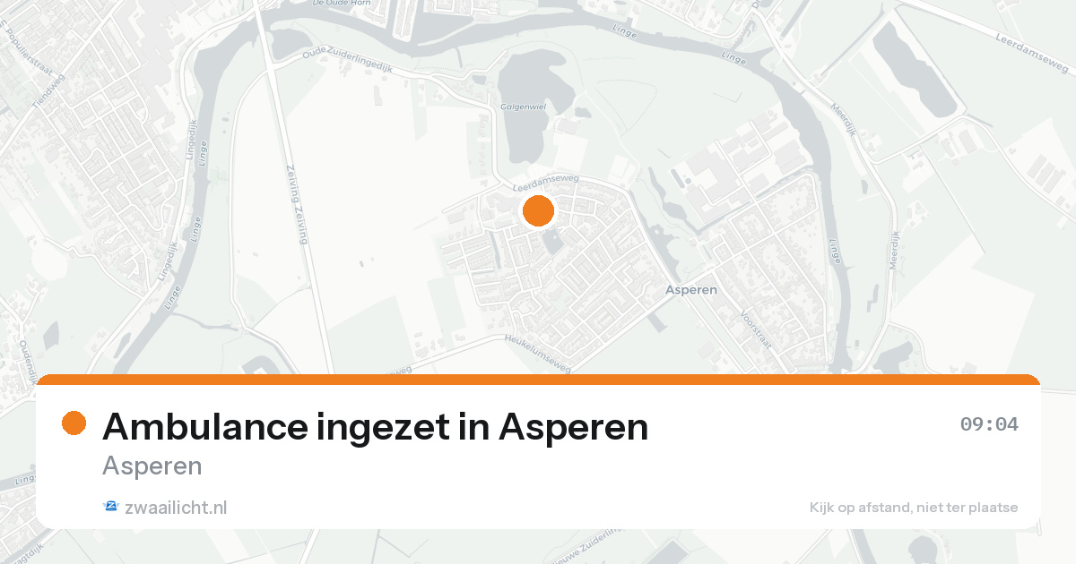 Ambulance ingezet in Asperen — 15 aug 2026