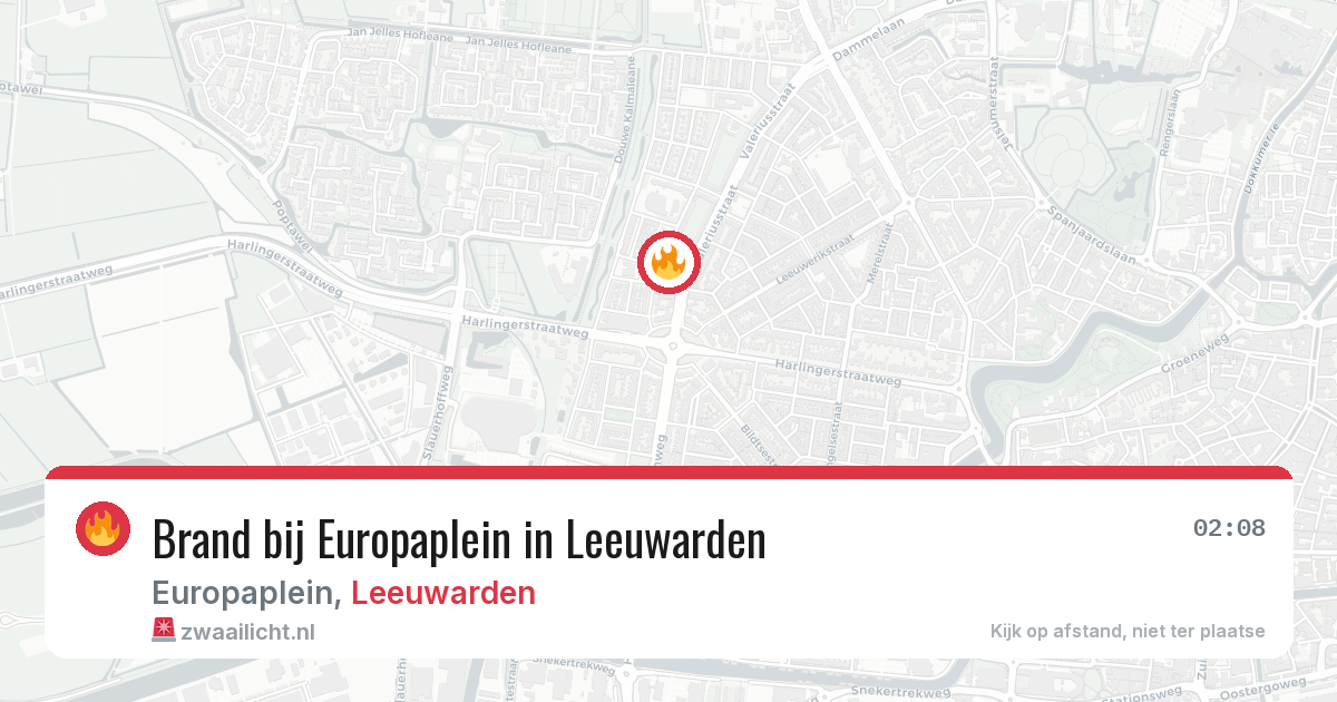 Brand bij Europaplein in Leeuwarden — 20 feb 2026