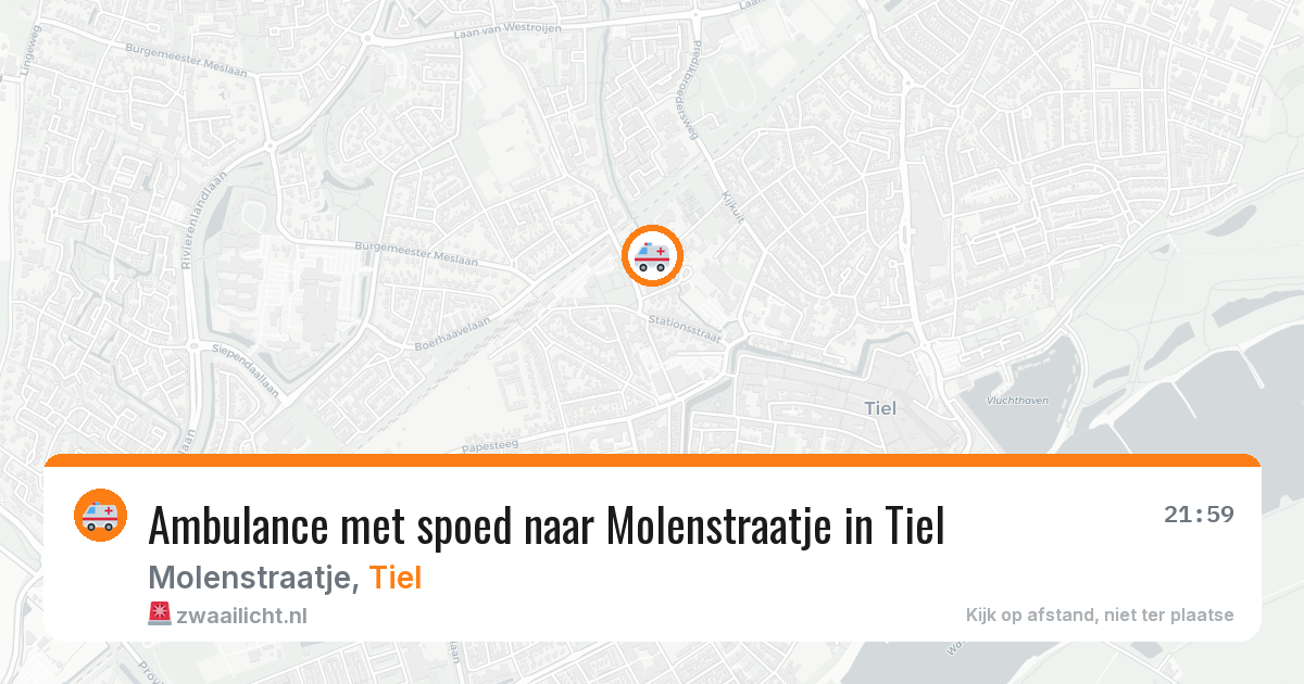 Ambulance met spoed naar Molenstraatje in Tiel — 24 jun 2026