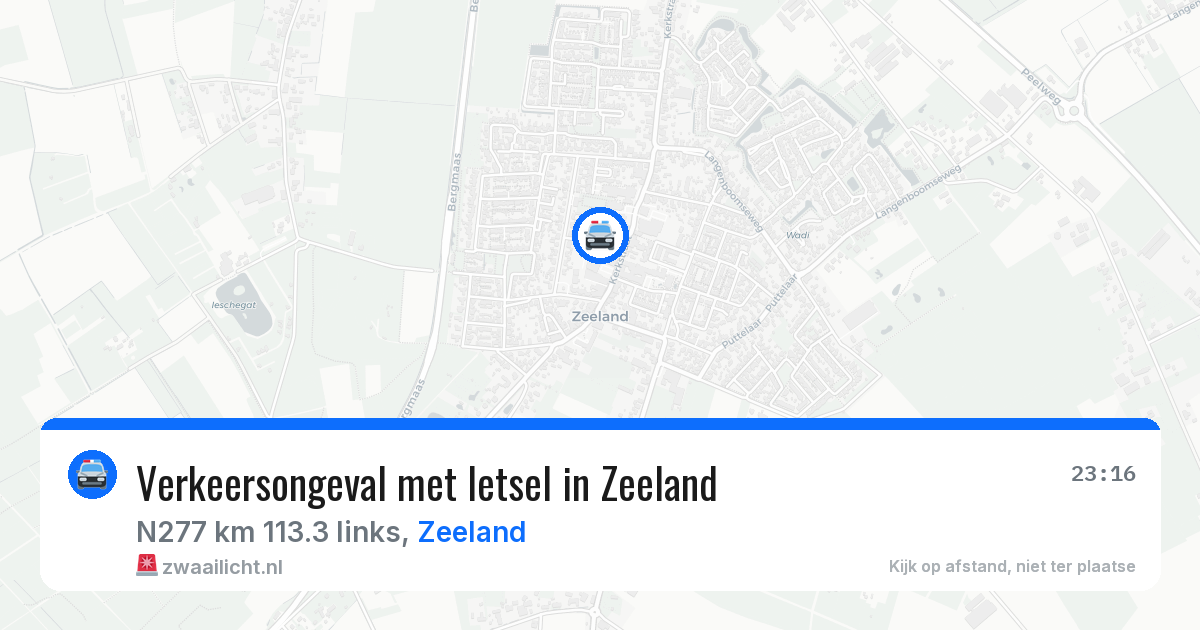 Verkeersongeval met letsel in Zeeland — 29 mrt 2026