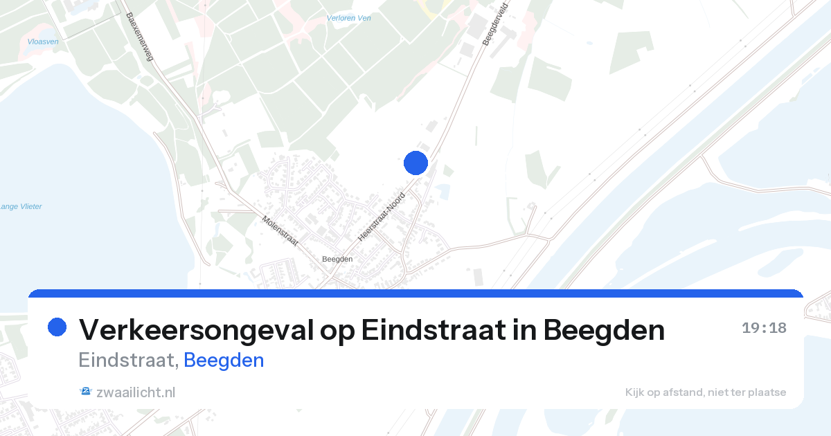 Verkeersongeval op Eindstraat in Beegden — 12 aug 2026