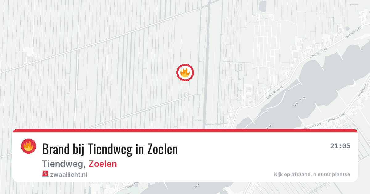 Brand bij Tiendweg in Zoelen — 5 aug 2026