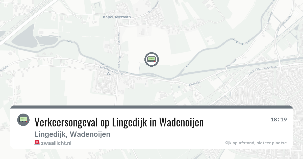 Verkeersongeval op Lingedijk in Wadenoijen — 10 jul 2026