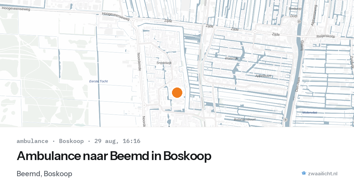 Ambulance naar Beemd in Boskoop — 29 aug 2026